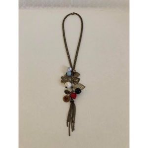 NWOT Bronze Flower and Leaf Necklace